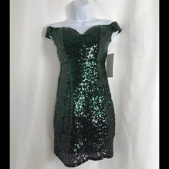 Honey and Rosie Dresses & Skirts - 80% OFF Emerald Green Sequin Mini